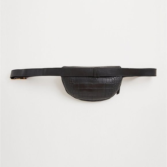 Torrid Belt Bag Fanny Pack Black Crocodile Leather - Picture 3 of 4